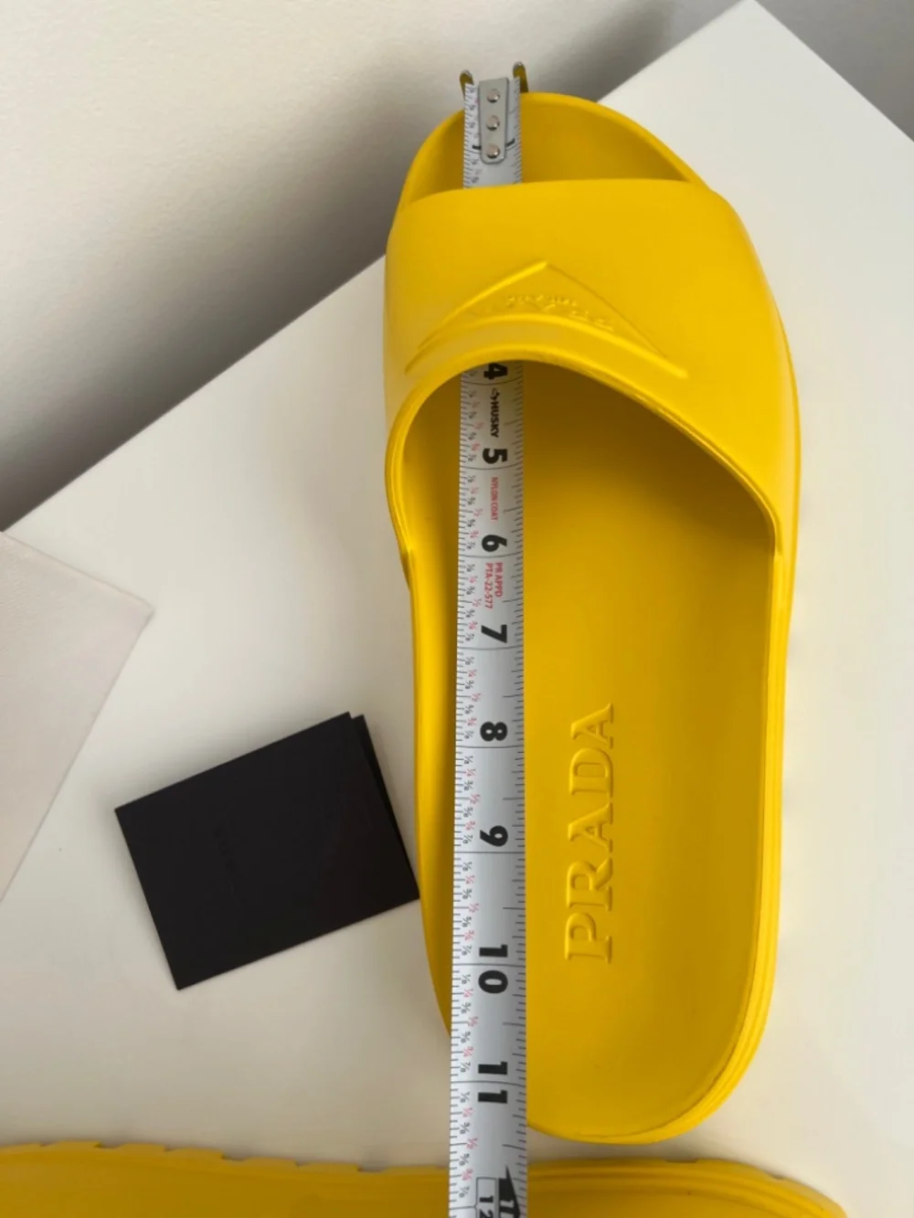 Prada Men's Slide Sandals Yellow Rubber Platform Logo Size 9 US 10 EU 43 Italy